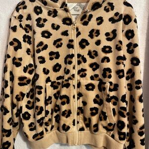 H&M Tan Leopard Print and Pink Kids Hooded Sweatshirt